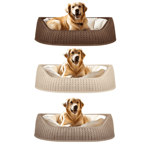 cama para perros plástica cama rígida para mascotas cuna plástica para perro con colchón cesta para perros textura tejida cama para perro grande 86 cm cama para perro mediano y pequeño moisés para perros y gatos cama plástica lavable para perros canasta para mascotas tipo knit cama con colchoneta removible cama plástica resistente para perro cama higiénica para cachorros